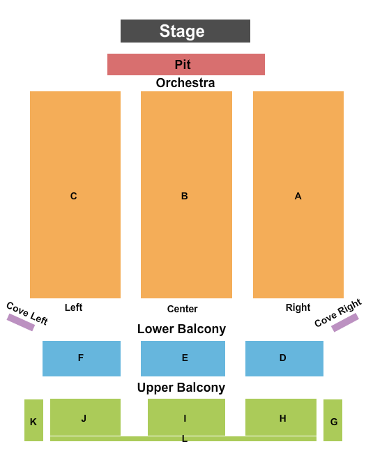 Bakersfield Fox Theater Seating Chart: Endstage 3