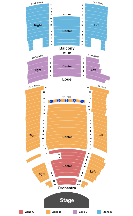 Fred Kavli Theatre Seating Chart