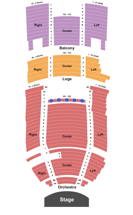 Balboa Theatre - San Diego Seating Chart: End Stage