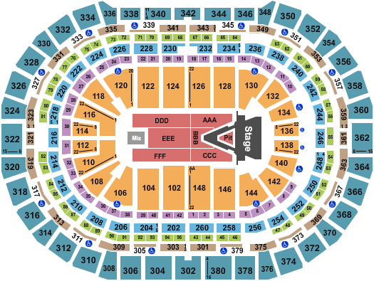 Ball Arena Seating Chart: Aerosmith 2023