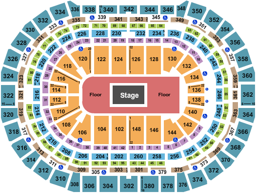 Ball Arena Seating Chart: Center Stage 2