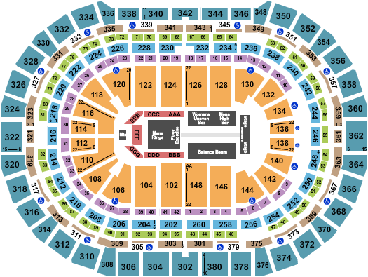 Ball Arena Seating Chart: Gold Over America