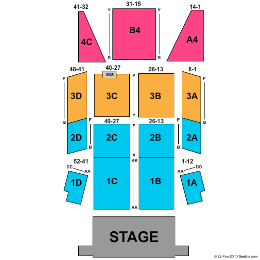 Bally's Casino - Atlantic City Seating Chart: End Stage