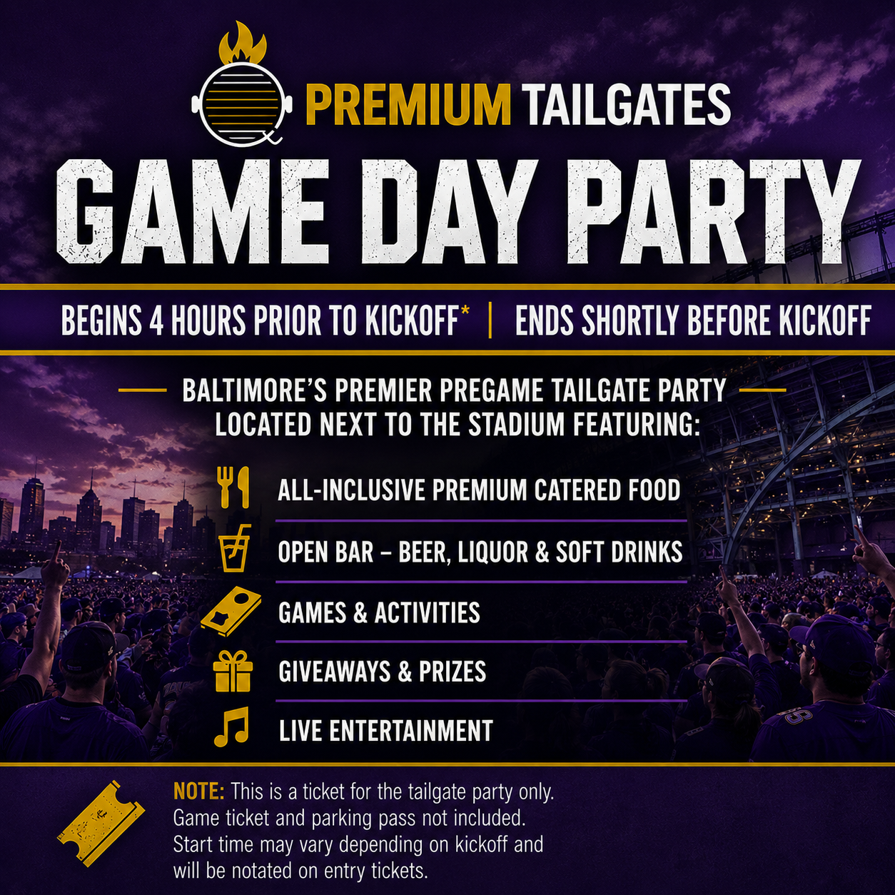 Premium Tailgate Tent - Baltimore Seating Chart: Tailgate 3