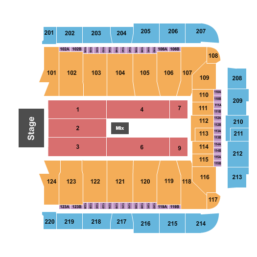 CFG Bank Arena Seating Chart: End Stage 4