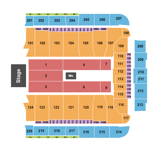 CFG Bank Arena Seating Chart: End Stage 4