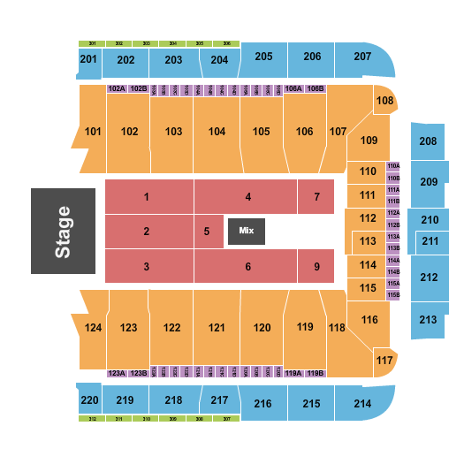 CFG Bank Arena Seating Chart: End Stage 3