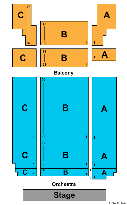 Bama Theatre Seating Chart