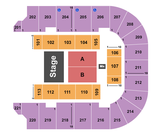 Cadence Bank Arena Seating Chart: Earth Wind Fire