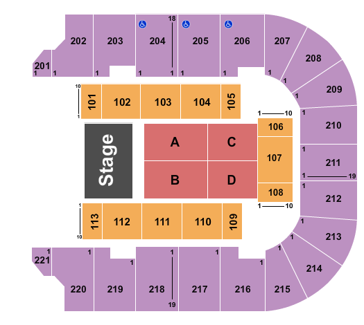 Cadence Bank Arena Seating Chart: Endstage 3