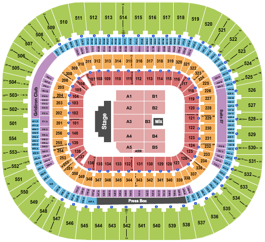 Seating Chart For Bank Of America Stadium Charlotte North Carolina