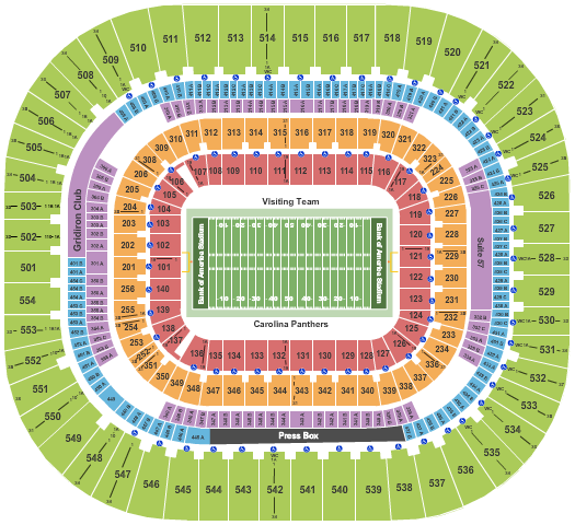 Bank Of America Stadium Seating Chart: Football NO VFS