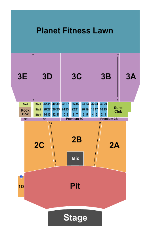 Bank of New Hampshire Pavilion Seating Chart: Endstage Big GA Pit 2