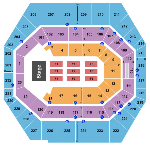 Gainbridge Fieldhouse Seating Chart: End Stage