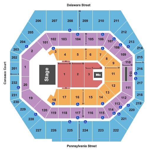 Bankers Life Fieldhouse Map