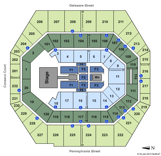 Bankers Life Fieldhouse (Formerly Conseco Fieldhouse) Seating Chart