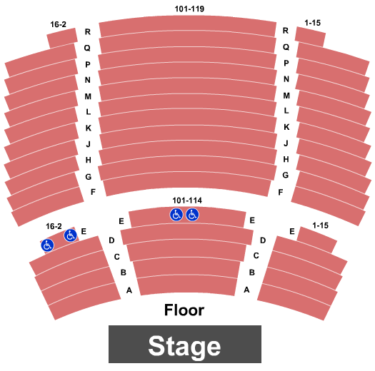 Bankhead Theater Seating Chart: End Stage