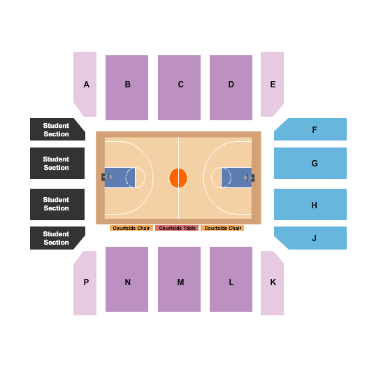 Bank of Colorado Arena at Butler-Hancock Athletic Center Seating Chart: Basketball