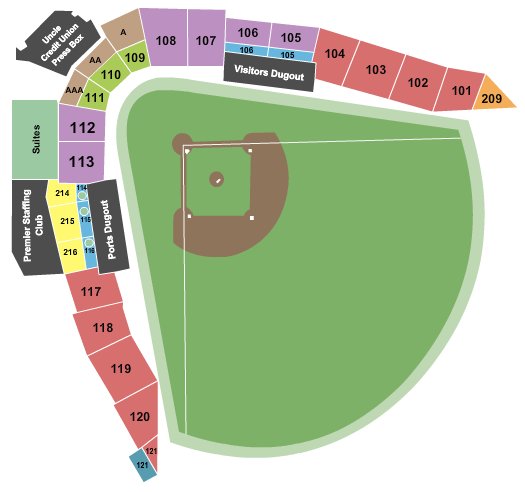 Banner Island Ballpark Seating Chart: Baseball