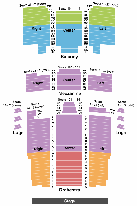Barbara B Mann Theater Seating Chart
