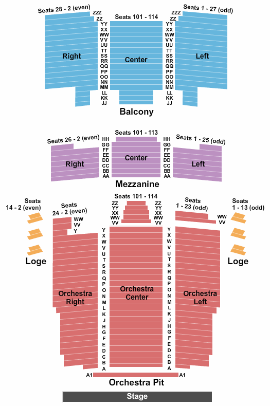 Barbara B Mann Performing Arts Hall Seating Chart: Endstage 2