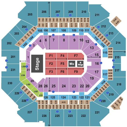 Aa Center Seating Chart