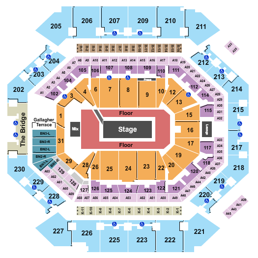 Barclays Center Seating Chart: Center Stage 1