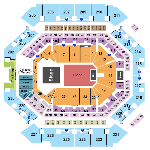 Barclays Center Seating Chart: Endstage GA Floor 2