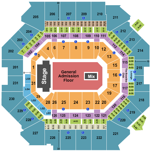 Barclays Center Seating Chart: Endstage GA Floor