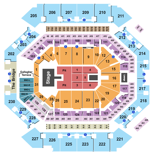 Barclays Center Seating Chart: Endstage Pit