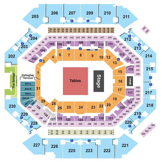 Barclays Center Seating Chart: Endstage Tables