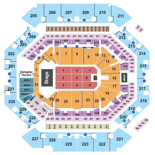 Barclays Center Seating Chart: End Stage