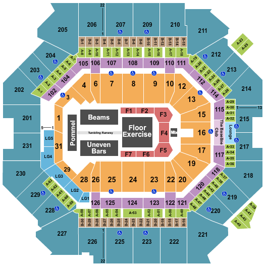 Barclays Center Seating Chart: Gold Over America