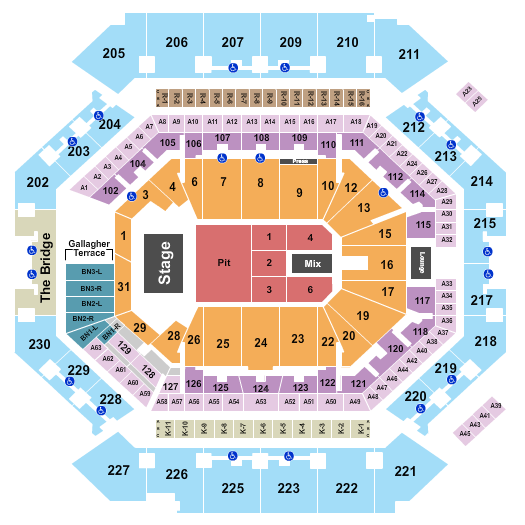 Barclays Center Seating Chart: Johnny Blue Skies