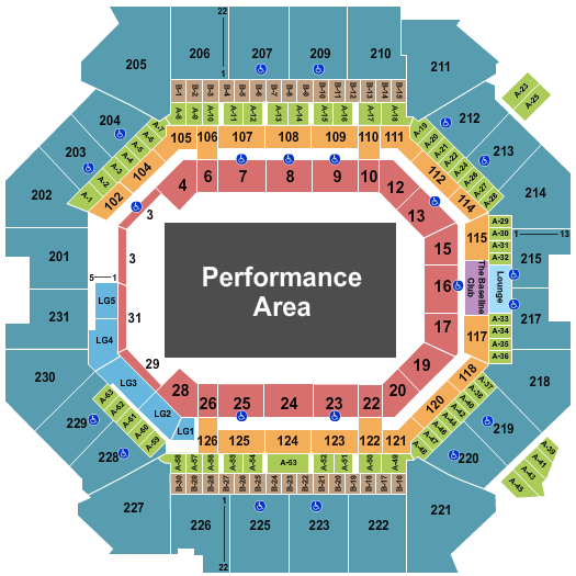 Barclays Center Seating Chart: Performance Area