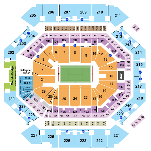 Barclays Center Seating Chart: Tennis