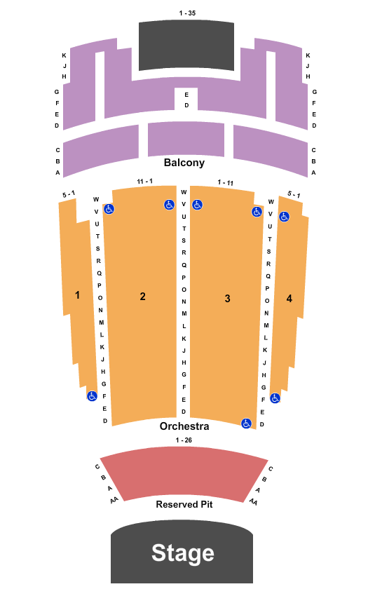 Barrymore Theatre - Madison Seating Chart: Endstage - Resv Pit