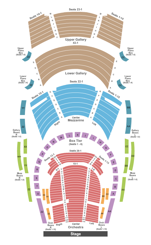 Bass Performance Hall Seating Chart: End Stage