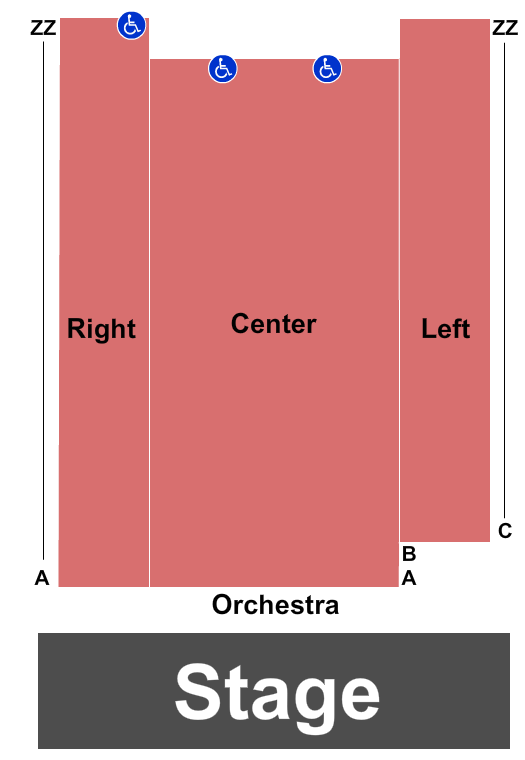 Bates Recital Hall Seating Chart: End Stage