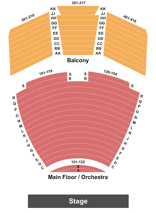 Baum Walker Hall At Walton Arts Center Seating Chart: End Stage