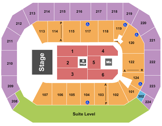 Baxter Arena Seating Chart: Endstage w/ B Stage
