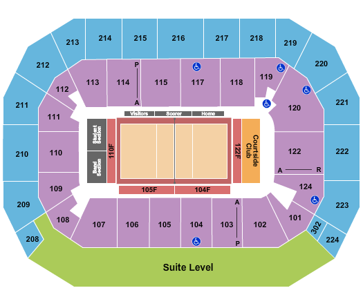 Baxter Arena Seating Chart: Volleyball