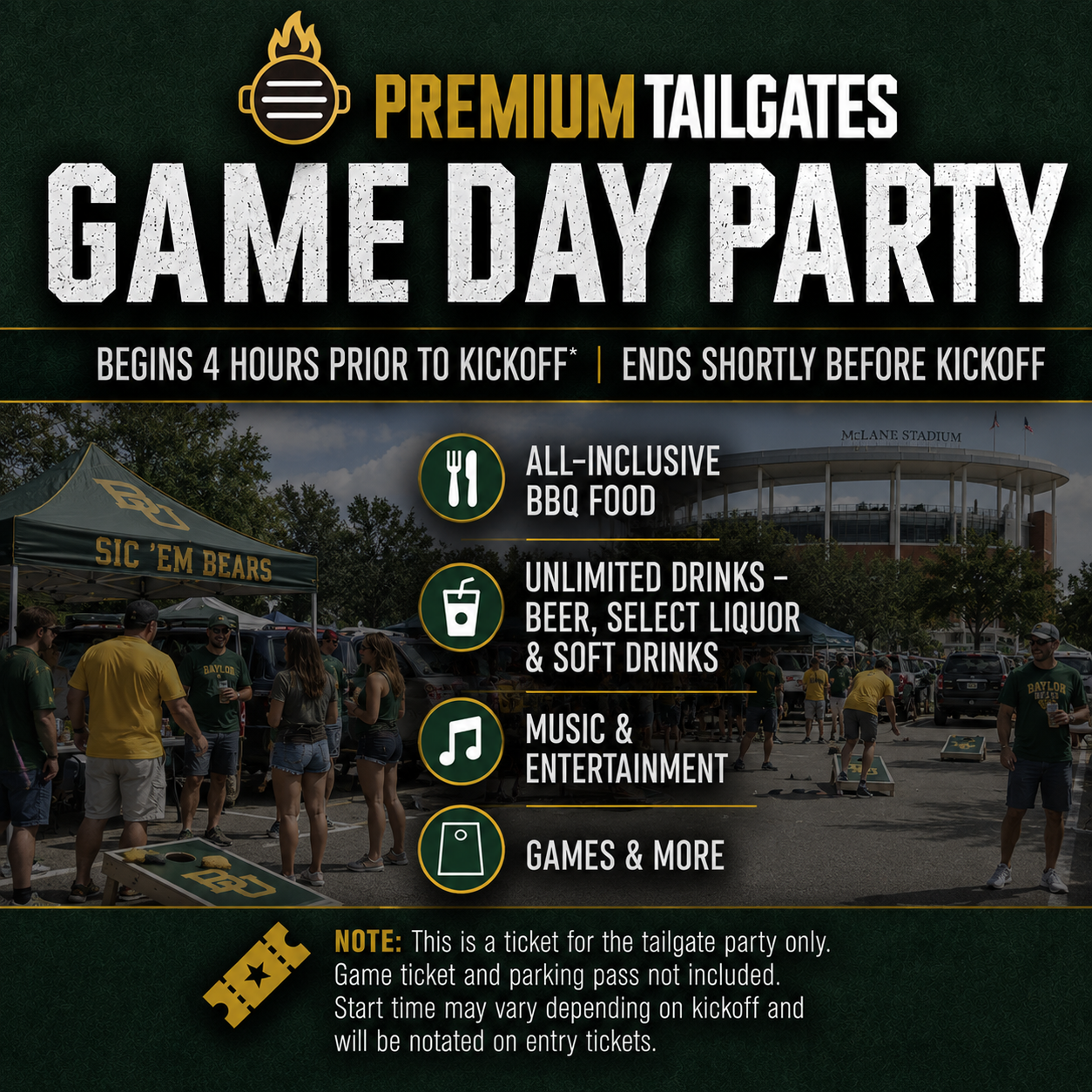 Premium Tailgate Lot - Waco Seating Chart: Premium Tailgate