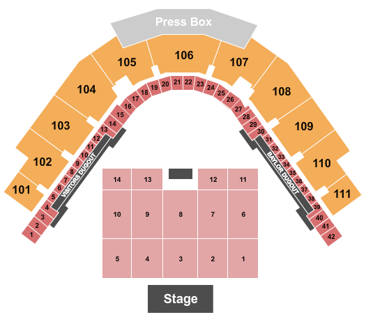 Baylor Ballpark Seating Chart: Concert