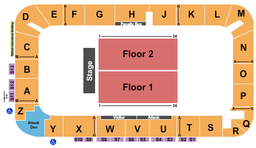 Bayshore Community Centre Seating Chart: Endstage