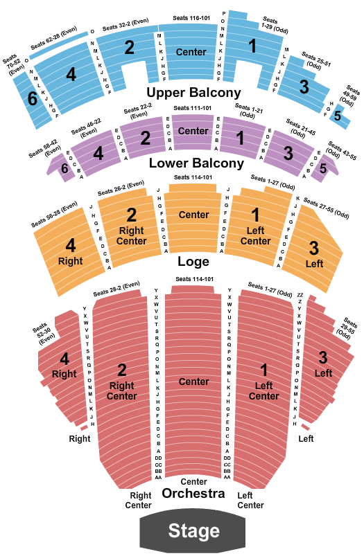 Rainbow Stage Seating Chart