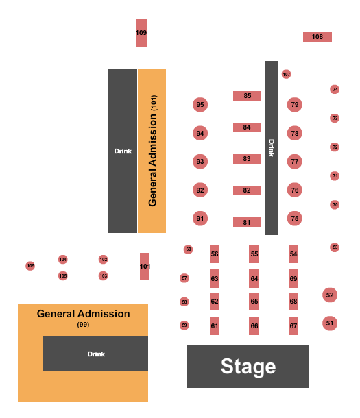 Beam Live Seating Chart: Endstage - Tables