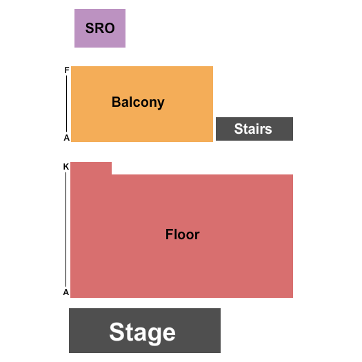 Bearsville Theater Seating Chart: Endstage Floor/Balc/SRO