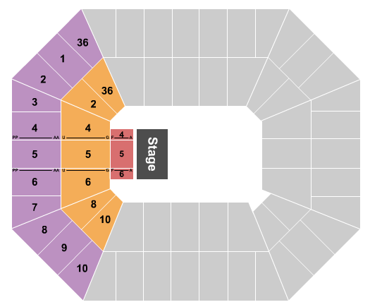 Beasley Coliseum Seating Chart: Theatre 2