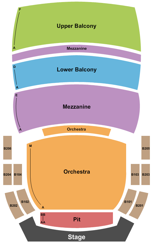 Bedell Performance Hall Seating Chart
